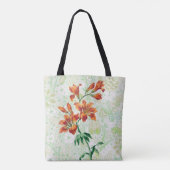 stijl Oranje Lily Flowers Canvas tas (Achterkant)