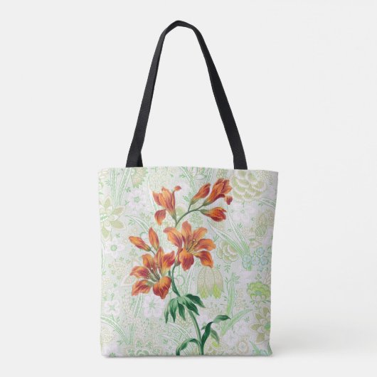 stijl Oranje Lily Flowers Canvas tas (Achterkant)