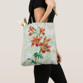 stijl Oranje Lily Flowers Canvas tas (Dichtbij)
