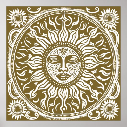  stijl ornamentale zon decoratie (Voorkant)