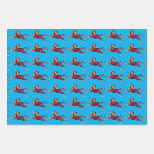 stijl Paard Art Wrapping Craft Paper (Voorkant 3)