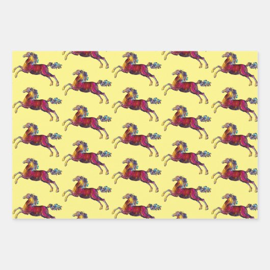  stijl Paard Art Wrapping Craft Paper (Voorkant)