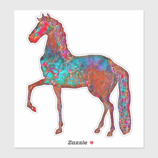 stijl paardenkunst uitgesneden Sticker (Vel)