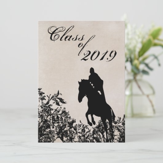  Stijl Paardenspringen Afstuderen Uitnodiging (Staand voorkant)