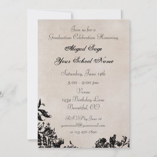 Stijl Paardenspringen Afstuderen Uitnodiging (Achterkant)