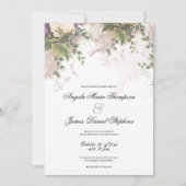  stijl paarse groene ivoor bloemenbruiloft kaart (Voorkant)
