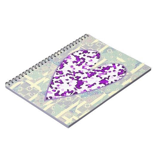 Stijl Paarse Hart Art Journal Notitieboek (Linkerzijde)