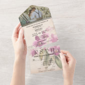 Stijl Paarse Orchidee Foto E-mail Website All In One Uitnodiging (Afscheurbaar)