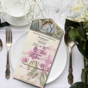 Stijl Paarse Orchidee Foto E-mail Website All In One Uitnodiging