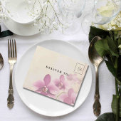 Stijl Paarse Orchidee Foto QR Code Website All In One Uitnodiging