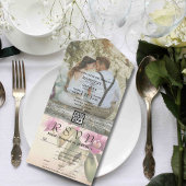 Stijl Paarse Orchidee Foto QR Code Website All In One Uitnodiging