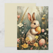  stijl paaskonijn Kaart (Voorkant / Achterkant)