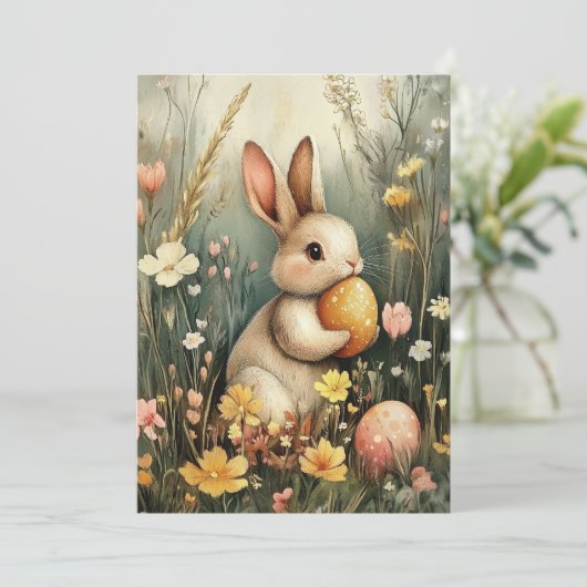stijl paaskonijn Kaart (Staand voorkant)