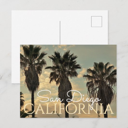 stijl Palm Trees San Diego California Briefkaart (Voorkant / Achterkant)