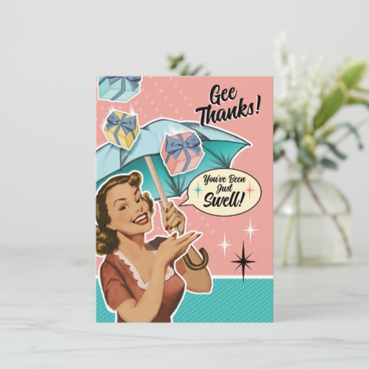  stijl paraplu Vrijgezellenfeest dank u Bedankkaart (Staand voorkant)