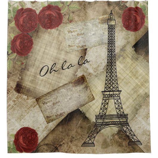  stijl Parijs Douchegordijn (Voorkant)