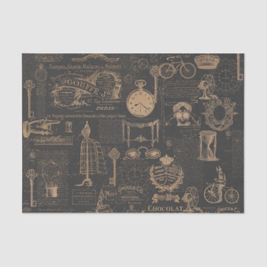  stijl Parijs | Oud script | Ontkoppeling Tissuepapier (Voorkant)