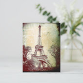  stijl Paris Post Card, de Eiffel Tower Briefkaart (Staand voorkant)
