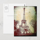  stijl Paris Post Card, de Eiffel Tower Briefkaart (Voorkant / Achterkant)