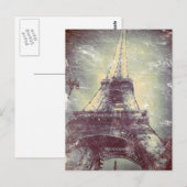 stijl Paris Post Card, de Eiffel Tower Briefkaart (Voorkant / Achterkant)