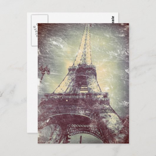  stijl Paris Post Card, de Eiffel Tower Briefkaart (Voorkant / Achterkant)