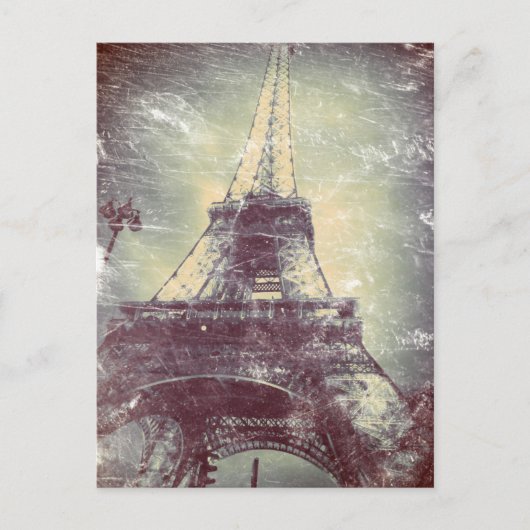 stijl Paris Post Card, de Eiffel Tower Briefkaart (Voorkant)