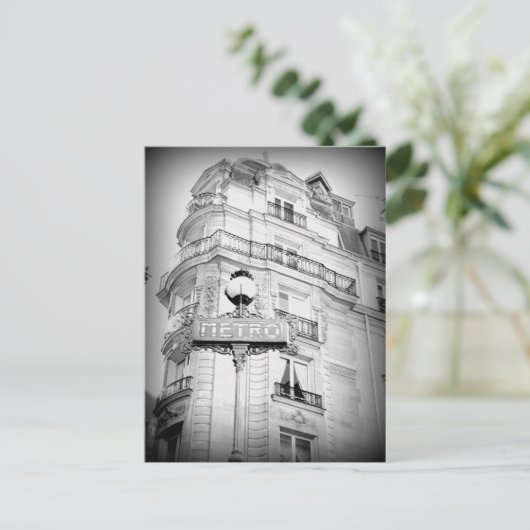  stijl Paris Post Card, metrobord Briefkaart (Staand voorkant)