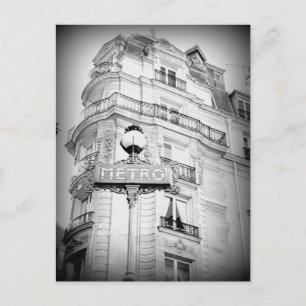  stijl Paris Post Card, metrobord Briefkaart