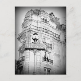  stijl Paris Post Card, metrobord Briefkaart