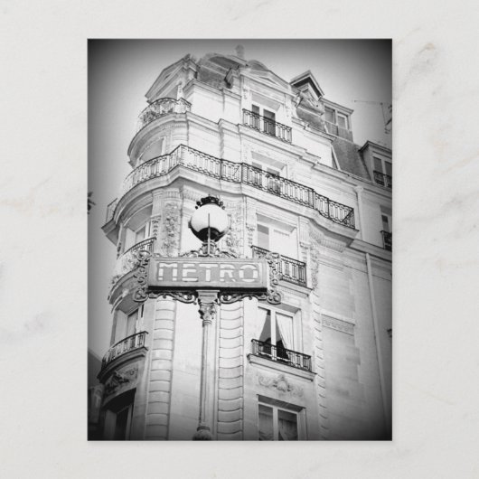  stijl Paris Post Card, metrobord Briefkaart (Voorkant)