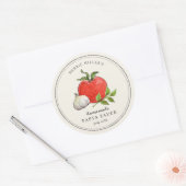  stijl Pasta sauslabel op gebroken wit Ronde Sticker (Envelop)