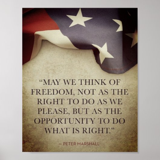  Stijl Patriot American Flag Freedom Quote Poster (Voorkant)