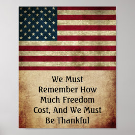 Stijl Patriot American Flag Freedom Quote Poster