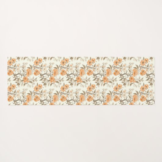  stijl Peach Blossom Floral Patterned Yogamat (Achterkant (horizontaal))