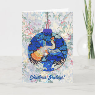 stijl Peacock Bird Blue kerstvakantie Kaart