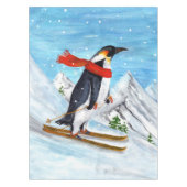 stijl Penguin Downhill Skiing Tafelkleed (Voorkant)