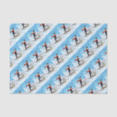  stijl Penguin Downhill Skiing Tissuepapier (Voorkant)