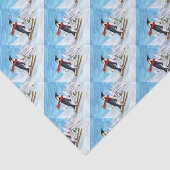 stijl Penguin Downhill Skiing Tissuepapier (Detail)