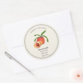  stijl Perzik op gebroken witte Jelly potje Ronde Sticker (Envelop)