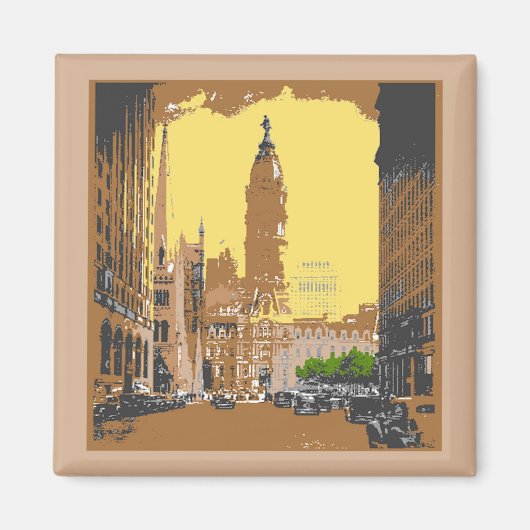 stijl Philadelphia City Hall Magneet (Voorkant)