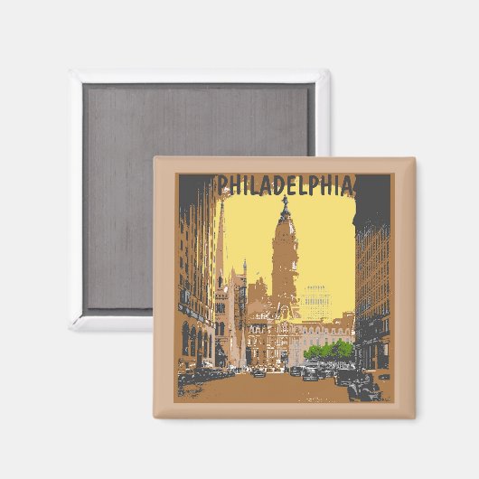  stijl Philadelphia City Hall Magneet (Voorkant / Achterkant)