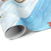 stijl pinguïn afdaling skiën cadeaupapier (Rol Hoek)
