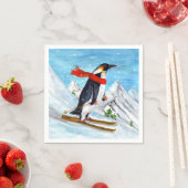 stijl pinguïn afdaling skiën servet (Insitu)