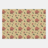  stijl Poinsettia rustieke kerst Inpakpapier Vel (Voorkant)