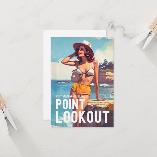 stijl Point Lookout Travel Kaart (Voorkant / Achterkant in situ)