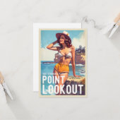  stijl Point Lookout Travel Kaart (Voorkant / Achterkant in situ)