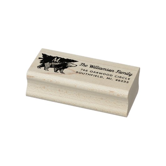 stijl Polar Beer Tree levering Monogram Rubberstempel (Stempel)