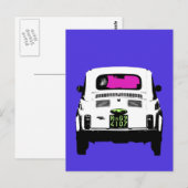 stijl pop-art Fiat 500 in Rome Briefkaart (Voorkant / Achterkant)
