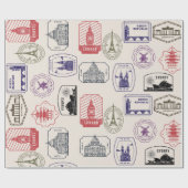  stijl postzegel cadeaupapier (Vlak)