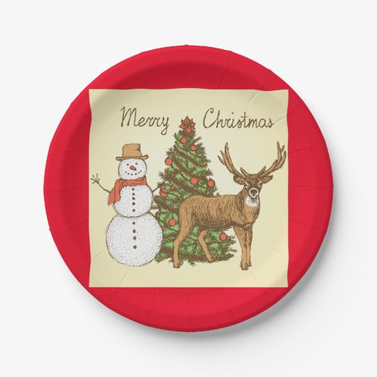  stijl pretkerst papieren bordje (Voorkant)
